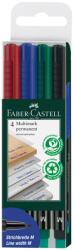 Faber-Castell Marker permanent, varf rotund 1.0 mm, 4 culori/set, FABER-CASTELL Multimark M (FC152504)