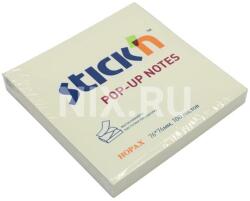 STICK'N Notes adeziv 76x76 mm, 100 file, galben, STICK'N Pop-up (HO-21395) - gooffice
