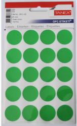 TANEX Etichete autoadezive color, D 25mm, 100 buc/set, verde, TANEX (TX-OFC-132-GR)