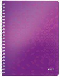 Leitz Caiet cu spirala A4, 80 file, matematica, mov, LEITZ WOW (LZ46380062)