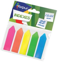 Forpus Index autoadeziv plastic tip sageata 12x42 mm, 5 culori neon x 125 file/set, FORPUS (FO42037)