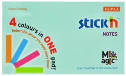 STICK'N Notite autoadezive 76x127 mm, 100 file, 4 culori pastel, STICK'N Magic (HO-21576)