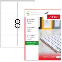 TANEX Etichete autocolante albe, colturi drepte, 8/A4, 105x70mm, 100 coli/top, TANEX (TW2208) - gooffice