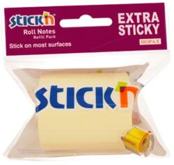 STICK'N Rezerva notes autoadeziv in rola cu dispencer, 50mmx10 m, galben pastel, STICK'N (HO-21696) - gooffice