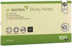 A-SERIES Notes Adeziv 75x125 mm, 100 file/set, galben, A-series (AY000801)