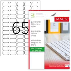 TANEX Etichete autocolante albe, colturi rotunjite, 65/A4, 38.1 x 21.2 mm 100 coli/top, TANEX (TW2065) - gooffice