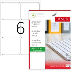 TANEX Etichete autocolante albe, colturi rotunjite, 6/A4, 99.1 x 93.1 mm 100 coli/top, TANEX (TW2006) - gooffice