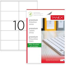 TANEX Etichete autocolante albe, colturi drepte, 10/A4, 105x57mm, 100 coli/top, TANEX (TW2610) - gooffice
