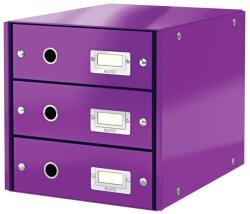 LEITZ Suport documente cu 3 sertare, A4, carton laminat, mov, LEITZ WOW Click&Store (LZ60480062) Dulap arhivare