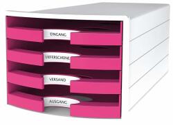 HAN Suport cu sertare, plastic, cu 4 sertare, roz, HAN Impuls (HA-1013-56) Dulap arhivare