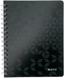 Leitz Caiet cu spirala A5, 80 file, matematica, negru, LEITZ WOW (LZ46410095)