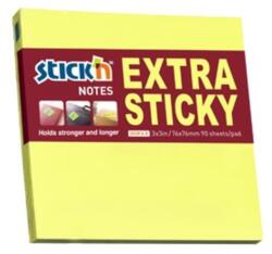 STICK'N Notes autoadeziv extra-sticky 76x76 mm, 90 file, galben, STICK'N Neon (HO-21670)