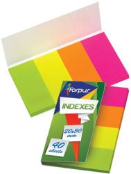 Forpus Index autoadeziv hartie 20x50 mm, 4 culori neon x 40 file/set, FORPUS (FO42026)