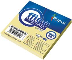 Forpus Notes autoadeziv in Z, 75x75 mm, 100 file, galben pastel, FORPUS (FO42000) - gooffice