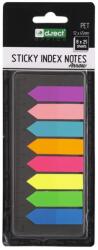 D. RECT Index autoadeziv plastic tip sageata 45x12 mm, 8 culori neon+rigla, D. RECT (110505)