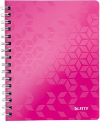 Leitz Caiet cu spirala A5, 80 file, matematica, roz, LEITZ WOW (LZ46410023)