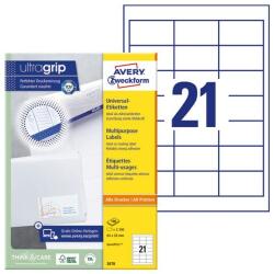 AVERY Etikett AVERY 3670 64x36mm univerzális 2100 címke/doboz 100 ív/doboz (3670) - tonerpiac - 10 749 Ft