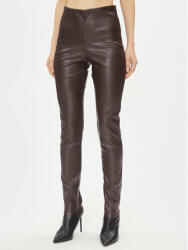 Bruuns Bazaar Pantaloni din imitație de piele Christa BBW3601 Maro Slim Fit