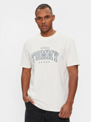Tommy Jeans Tricou Varsity DM0DM18287 Alb Regular Fit