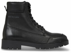 Calvin Klein Jeans Trappers Combat Mid Laceup Wl Lth YM0YM00847 Negru