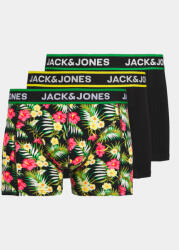 Jack&Jones Set 3 perechi de boxeri Flowers 12250612 Negru