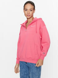 Champion Bluză Hooded Half Zip Sweatshirt 116581 Roz Oversize