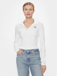 Calvin Klein Bluză Polo Collar Milano Regular Top J20J222556 Alb Regular Fit