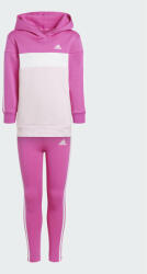 adidas Set bluză și leggings Tiberio 3-Stripes Colorblock Fleece IA3117 Roz Slim Fit
