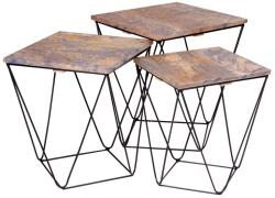 Norddan Design oldalsóasztal szett Panthea szürke márvány utánzata 3 részes