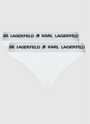 Karl Lagerfeld Set 2 perechi de chiloți de damă clasici Logo Set 211W2127 Alb