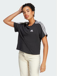 adidas Tricou Essentials 3-Stripes Single Jersey Crop Top HR4913 Negru Loose Fit