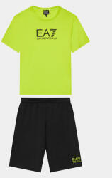 EA7 Emporio Armani Set tricou și pantaloni scurți sport 3DBV01 BJ02Z 28BM Verde Regular Fit
