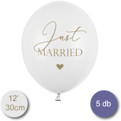 Just Married esküvői printelt gumi lufi 5 db (764408)