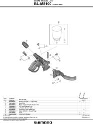 Shimano Deore XT M8100 I-Spec bal fékkar 2022 (IBLM8100L)