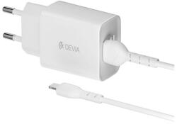 DEVIA SMART hálózati töltő 2 USB aljzat (12W + lightning kábel) FEHÉR (RLC-526_LIGHTNING)