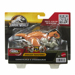 Mattel Jurassic World Fierce Changers Double Danger Dinozaur Transformabil Carnotaurus Si Stegosaurus (mthlp05_hlp07) - jucariaperfecta