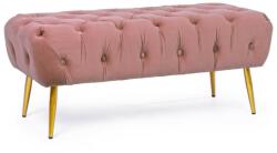 Bizzotto Bancuta tapiterie roz cu picioare fier auriu giacinta 103 cm x 46 cm x 40 h (0743680) - storel Canapea