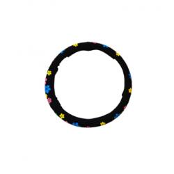 Alemarauto Husa volan model catifea si flori marime M (ALM 131223-3)
