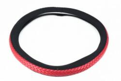 Alemarauto Husa volan imitatie piele impletita negru cu rosu marime M (ALM 140921-10)