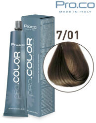 Pro.co Vopsea de par profesionala PRO. COLOR 100 ml - Pro. Co - 7/01 BLOND NATURAL CENUSIU