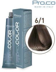 Pro.co Vopsea de par profesionala PRO. COLOR 100 ml - Pro. Co - 6/1 BLOND INCHIS CENUSIU