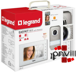 Legrand 2 vezetékes EASYKIT Wi-Fi videó kaputelefon szett: egylakásos, bővíthető, színes videó (7''), adapterrel, fehér, Legrand 360910 (360910)