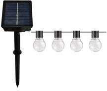 OPTONICA Napelemes LED fényfüzér, kültéri - átlátszó gömb izzókkal (20 db izzó, 7 méter) (9095)