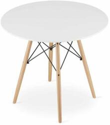 Artool Skandináv stílusú asztal, Artool, kerek, MDF és fa, fehér, 90x72 (ART-3367)