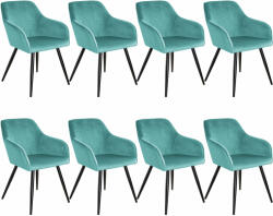 tectake 8 Marilyn bársony kinézetű szék, fekete színű (3302844)