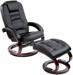 TecTake Relaxációs fotel lábtartóval TV-STAR fekete (3294679)