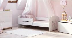 Kobi Luk Ifjúsági ágy matraccal 140x70cm - fehér - Többféle matricával (LUK-BAR-140x70-DZIEWCZYNKA-JEDNOROZEC)