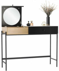  Retro stílusú fekete smink, fésülködőasztal tükörrel és fiókkal , (PHO1619)