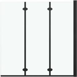 vidaXL 3 paneles fekete esg zuhanyzó összecsukható ajtóval 130x138 cm (147191) - pepita