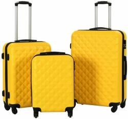vidaXL 3 db sárga keményfalú ABS gurulós bőrönd (91890)